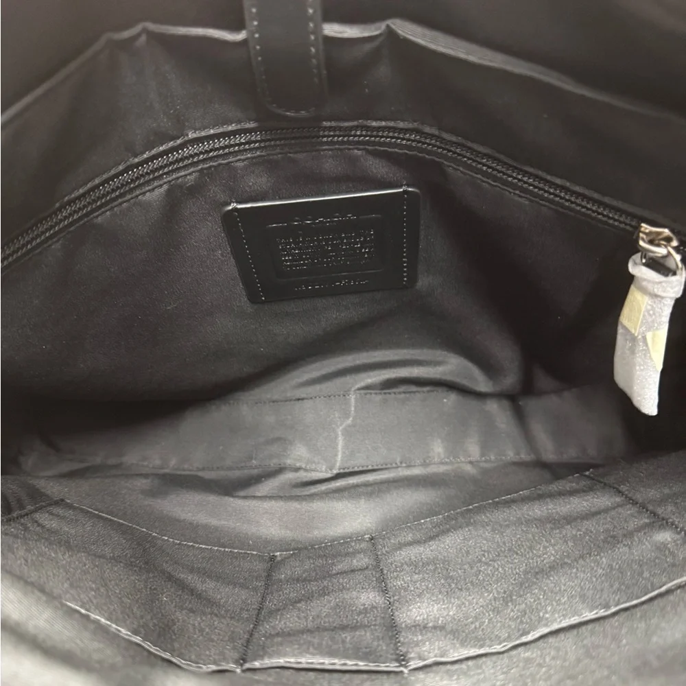 NWT COACH Beckett 2-Way Structured Black Leather Shoulder Business Briefcase New
